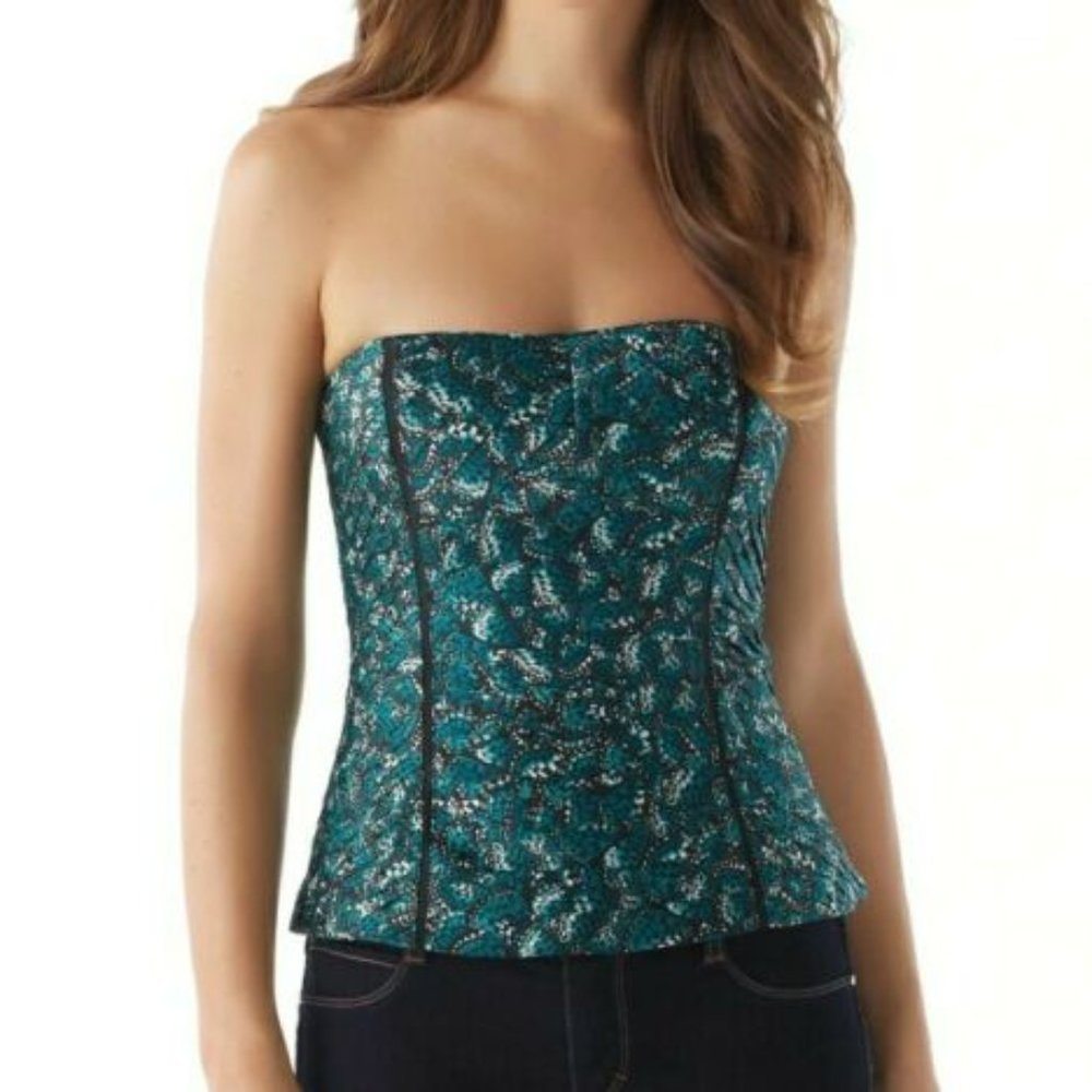 White House Black Market Flutter Pleated Bustier